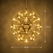 Lustre Crystal LED KILKENNY Culmino, 144 W, lumière neutre, diamètre 60 cm, doré