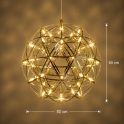 Lustre Crystal LED KILKENNY Culmino, 144 W, lumière neutre, diamètre 60 cm, doré