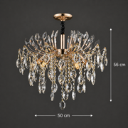 Lustre en cristal PALERMO Eleganza 5xE14, diamètre 50cm, doré