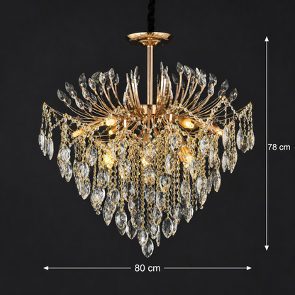 Lustre en cristal CC9313/12FGD, 12x E14, diamètre 50 cm, doré