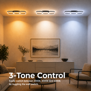 Lustre LED VERTEX 34W, 3 carrés, Linéaire, Lumière Froid/Chaud/Neutre, Noir