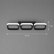 Lustre LED VERTEX 34W, 3 carrés, Linéaire, Lumière Froid/Chaud/Neutre, Noir