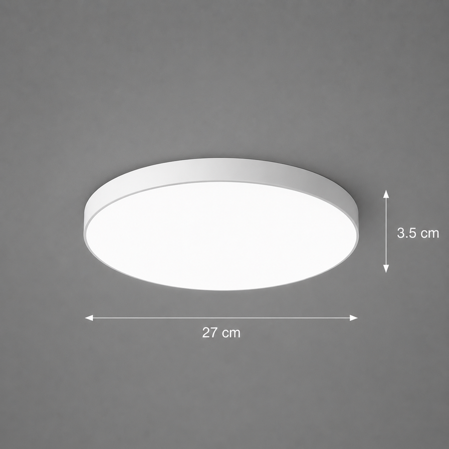 Plafonnier LED SOLIS 27cm 20W Lumière Froide, Blanc