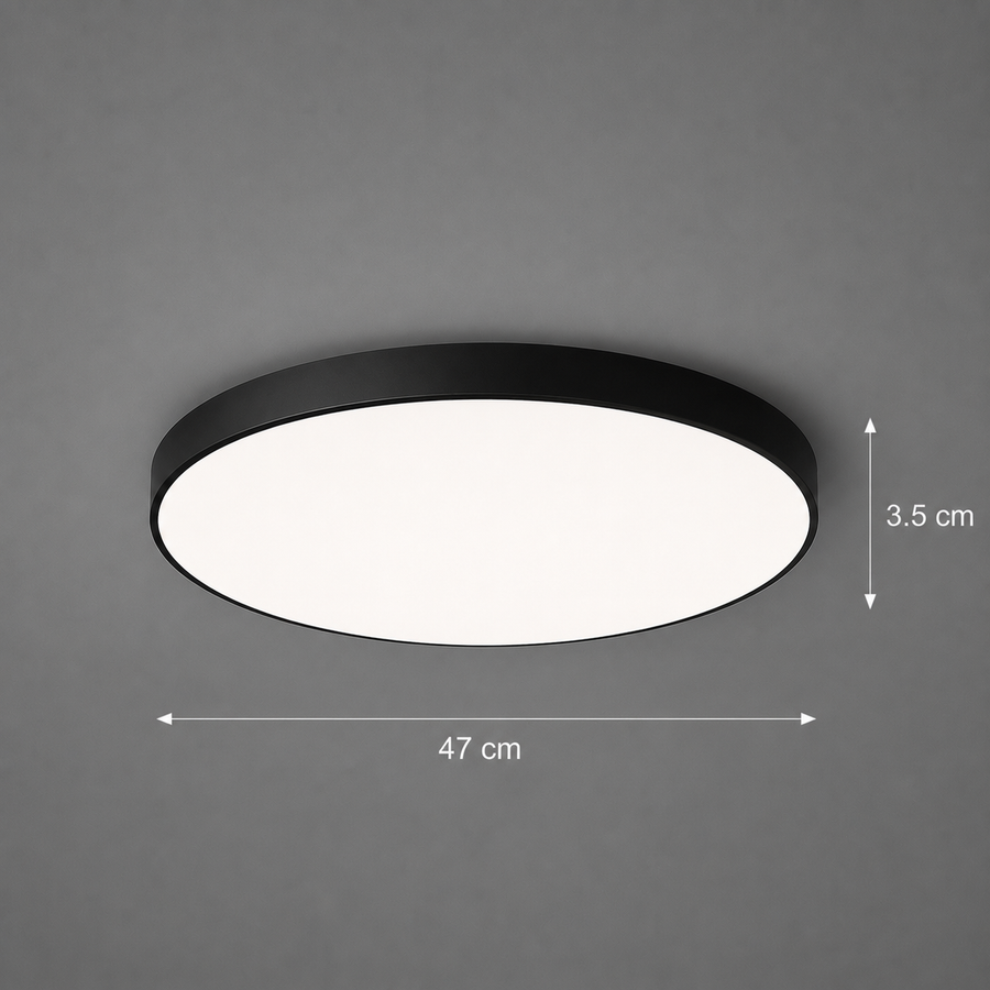 Plafonnier LED SOLIS 47cm 70W Lumière Froide Noir