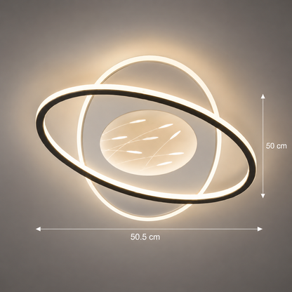 Lustre LED avec télécommande VOLTA 125W, Ovale, Lumière Froide/Chaude/Neutre, Dimmable, Noir