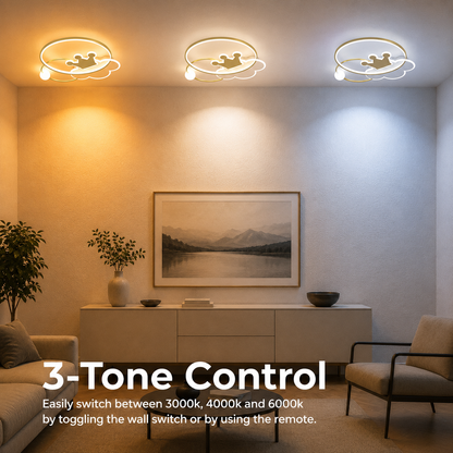 Lustre LED Rafael avec télécommande, 57 W, variable, 3000 K/4000 K/6000 K, doré