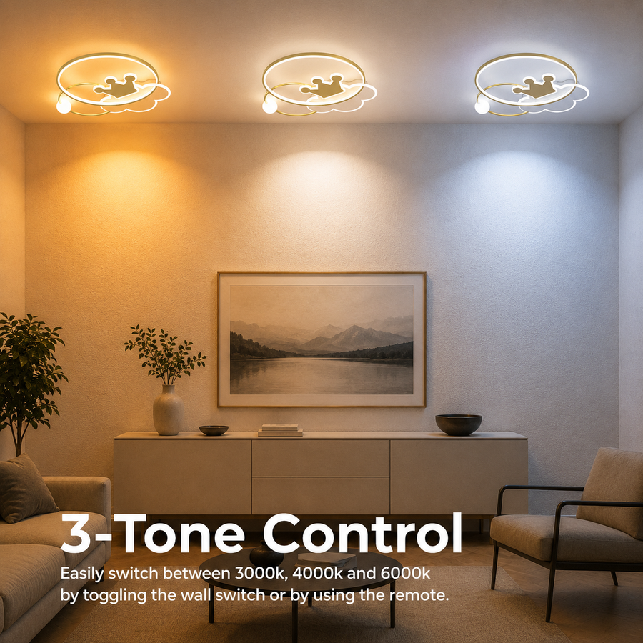 Lustre LED Rafael avec télécommande, 57 W, variable, 3000 K/4000 K/6000 K, doré