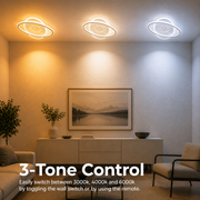 Lustre LED avec télécommande VOLTA 125W, Ovale, Lumière Froide/Chaude/Neutre, Dimmable, Blanc