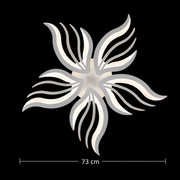 Lustre LED avec télécommande SAKURA 60W, 5 pétales, Lumière froide/chaude/neutre, Dimmable, Blanc