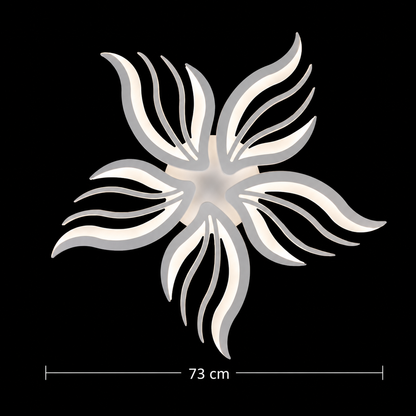 Lustre LED avec télécommande SAKURA 60W, 5 pétales, Lumière froide/chaude/neutre, Dimmable, Blanc