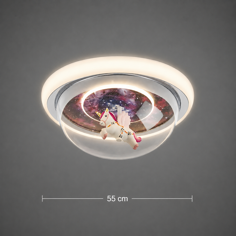 Lustre LED UNICORN, 104W, 50cm, Lumière Froide/Chaude/Neutre, Rose