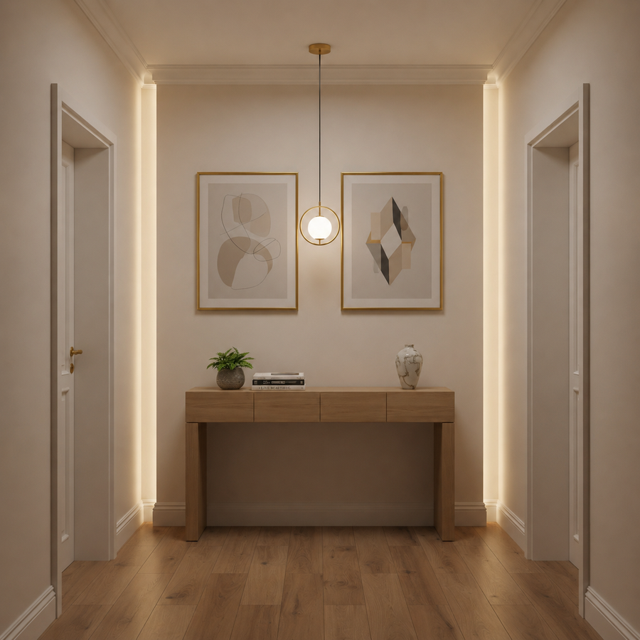 LOFT Haven Lustre, 1x E27, Or Blanc, Métal, Hauteur Réglable