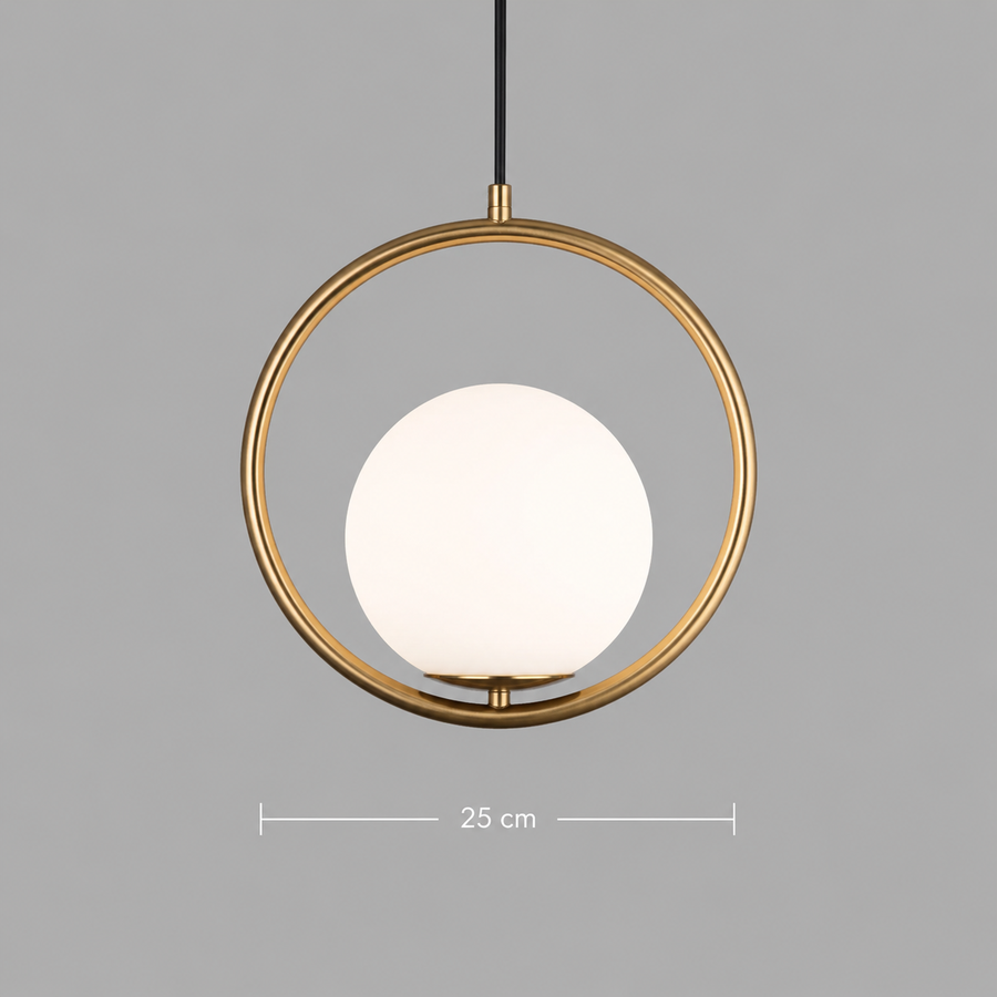 LOFT Haven Lustre, 1x E27, Or Blanc, Métal, Hauteur Réglable