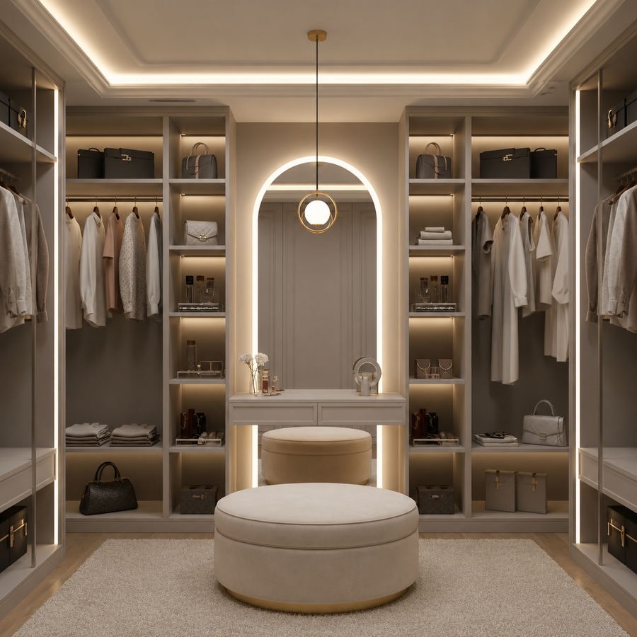 LOFT Haven Lustre, 1x E27, Or Blanc, Métal, Hauteur Réglable