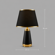 Veioza VZ210BK, 1x E27, métal et textile, noir et or