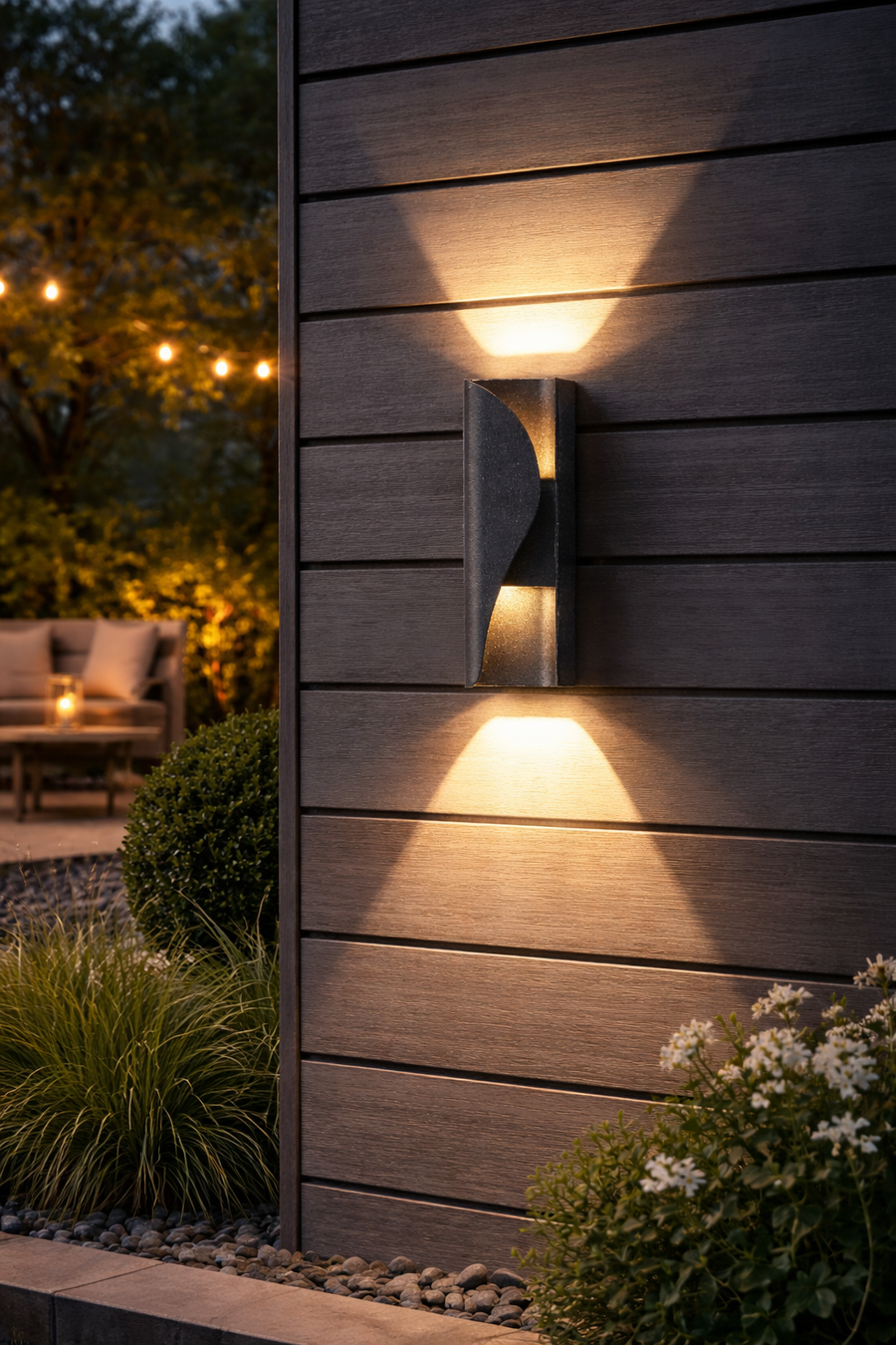 Applique murale LED Fantas extérieur et intérieur, 2 sources x 1W, IP65, métallique, noir, 3000K