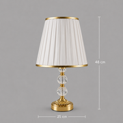 Veioza VZ213WH, 1x E27, Métal et Textile, Blanc et Or