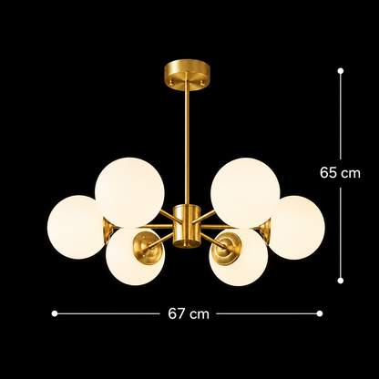 Lustre LOFT Manor, 6x E27, or blanc, métal