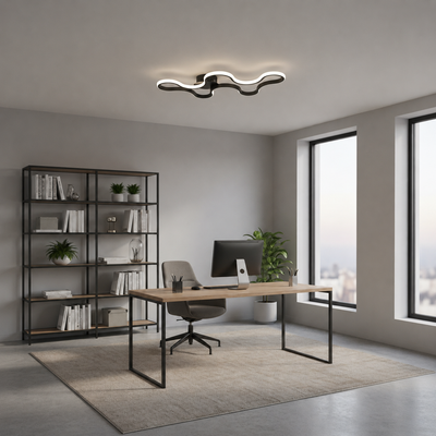 Lustre LED avec télécommande ORMS Eleganza, 3000K/4000K/6000K, 56W, Métal et Plastique, Noir