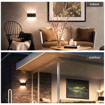 Applique murale d'extérieur LED Ellis, 6 W, 6 sources lumineuses, lumière chaude, noir