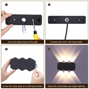 Applique murale d'extérieur LED Ellis, 6 W, 6 sources lumineuses, lumière chaude, noir