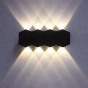 Applique murale LED extérieure et intérieure, 4 Sources x 1W, IP65, ABS, Noir, 3000K