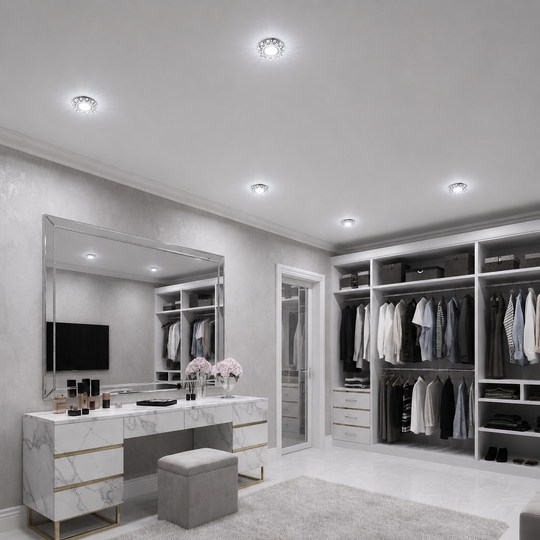 Spot LED ORBITA, 5W, Rond, Lumière Froide + RVB, Blanc, Résine et Verre Spot LED Default Title Alessandro Design