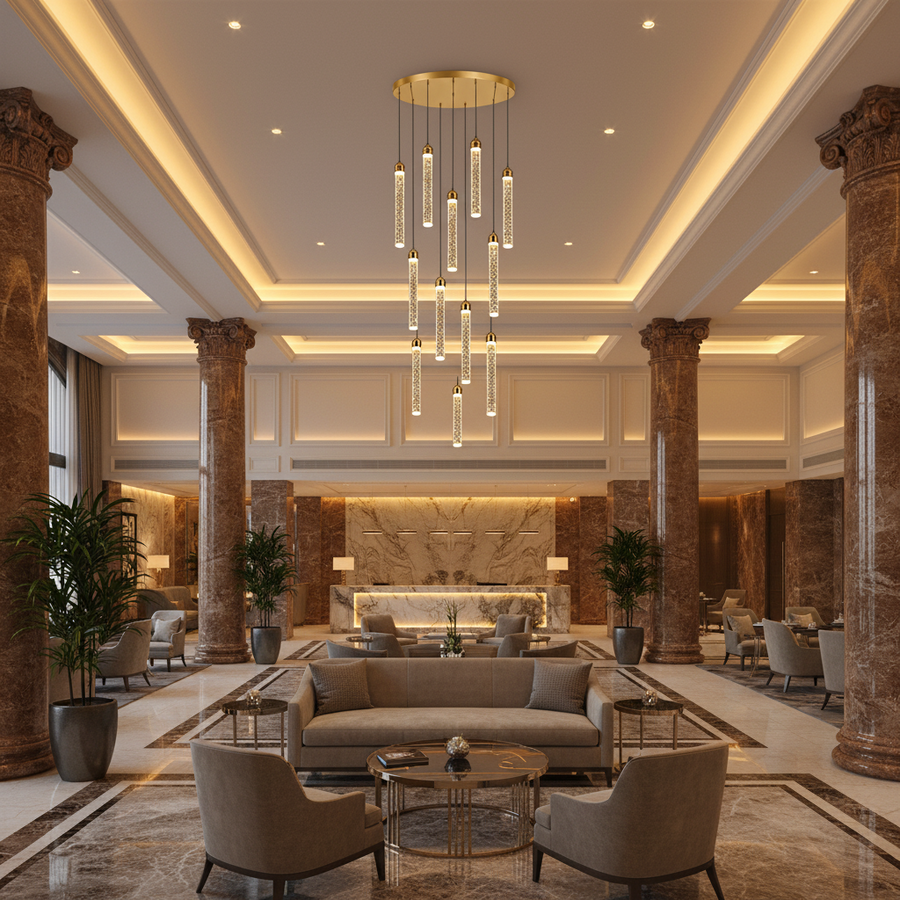 Lustre LED suspendu en cristal, Justinien, diamètre 60 cm, hauteur réglable, doré, métal et cristal