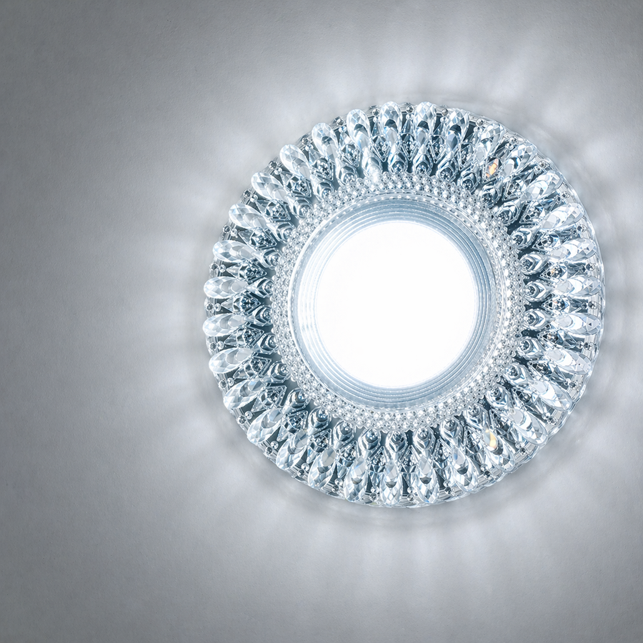 Spot LED ORBITA, 5W, Rond, Lumière Froide + RGB, Blanc, Résine et Verre