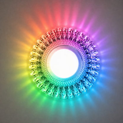 Spot LED ORBITA, 5W, Rond, Lumière Froide + RGB, Blanc, Résine et Verre