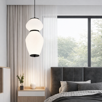 Lustre suspendu LT022/2WH, 2xE27, diamètre 40,5 cm, hauteur 16,5 cm, IP20, blanc, plexiglas, fer, ampoules non incluses