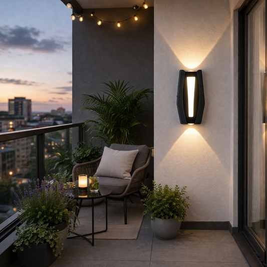 Applique murale LED Fantas extérieur et intérieur, 2 sources x 1W, IP65, métallique, noir, 3000K