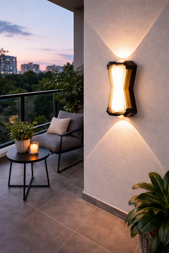 AX216 Applique murale LED extérieure et intérieure, 2 sources x 10W, Métallique, Noir, 3000K Appliques extérieures Titre par défaut Alessandro Design