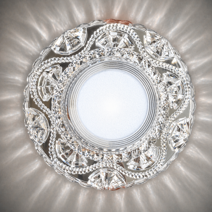 Spot LED ORBITA, 5W, Rotund, Lumina Rece + RGB, Alb, Rasina si Sticla