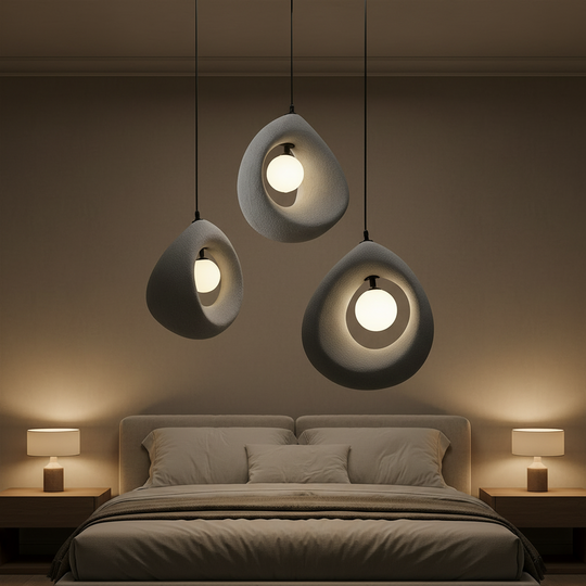FOAMER Lustre moderne, 35 cm, suspendu, 1 X E27, gris, métal et mousse, lustres modernes à hauteur réglable Titre par défaut Alessandro Design