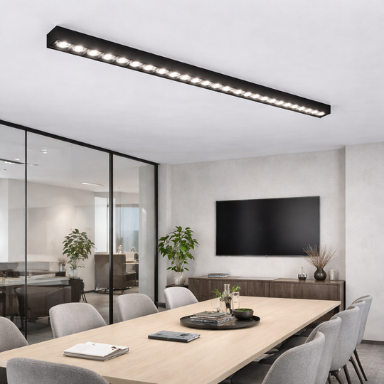Projecteur LED Linéaire Grille Appliquée 30W, Lumière Neutre 4000k, 30 sources, 80 x 3,5 x 6,5 cm Plafonniers LED Titre par défaut Alessandro Design