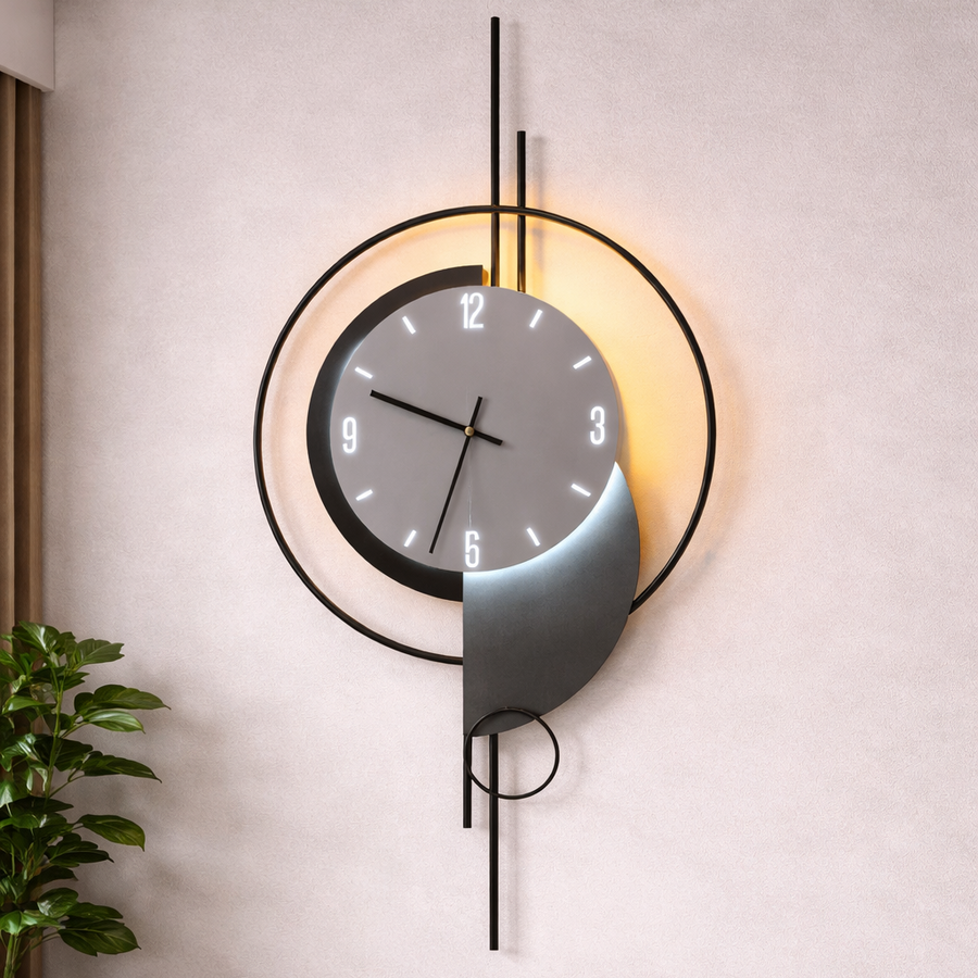 Applique Murale LED Décorative Luna 83W Diamètre 120CM Lumière Froid/Neutre/Chaude Noir