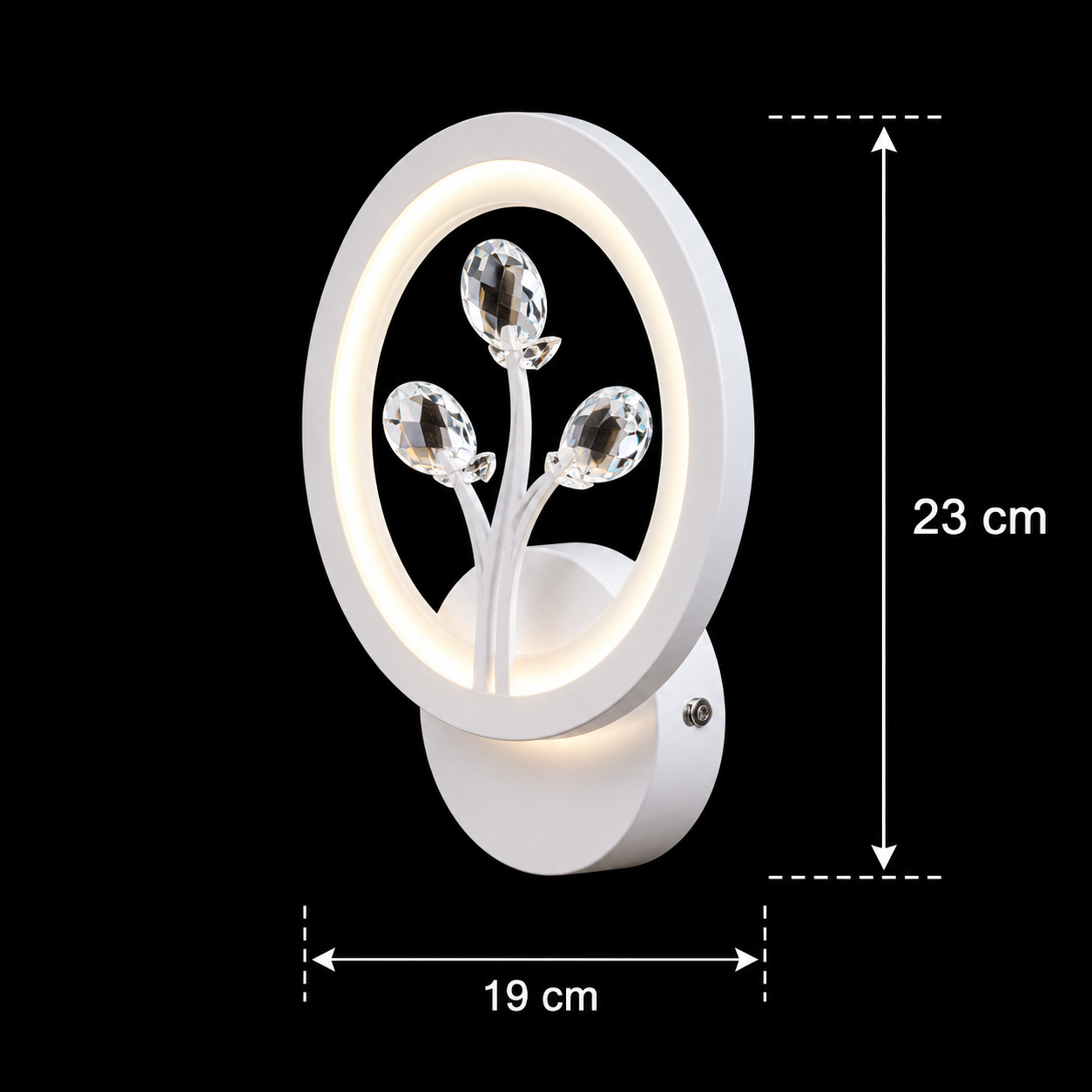 Applique murale LED DAISY, 14W, Lumière Froide/Chaude/Neutre, Blanc avec Cristal Appliques d'intérieur Default Title Alessandro Design