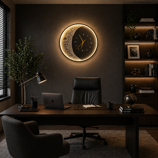 Applique Murale LED Décorative Luna 83W Diamètre 120CM Lumière Froid/Neutre/Chaude Noir