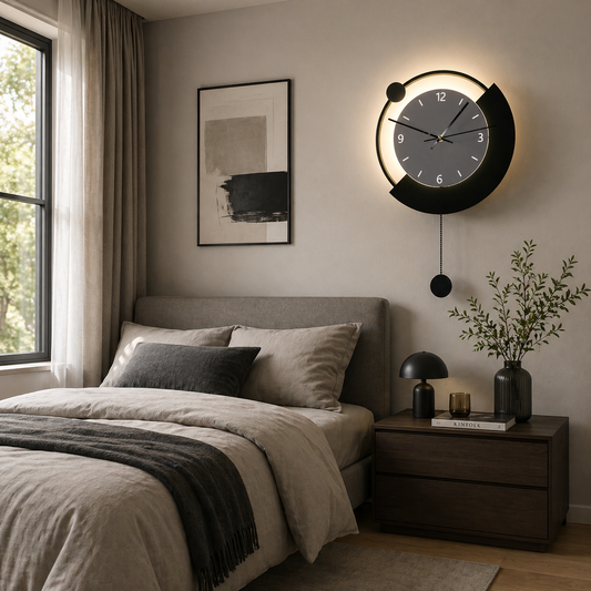 Applique Murale LED Décorative Luna 83W Diamètre 120CM Lumière Froid/Neutre/Chaude Noir