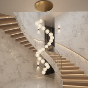 Lustre en cristal MILLE, 18xG9, diamètre 60 cm x hauteur 340 cm, cristal et métal, doré
