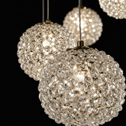 Lustre en cristal MILLE, 25xG9, diamètre 60 cm x hauteur 340 cm, cristal et métal, doré