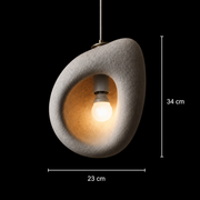 FOAMER Lustre Moderne, 34 cm, Suspendu, 1 X E27, Gris, Métal et Mousse, Hauteur Réglable