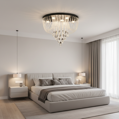 Lustre LED Crystal MAGE Nobile, 22 W, Lumière Chaude/Neutre/Froide, Diamètre 40 cm, Chrome Brillant