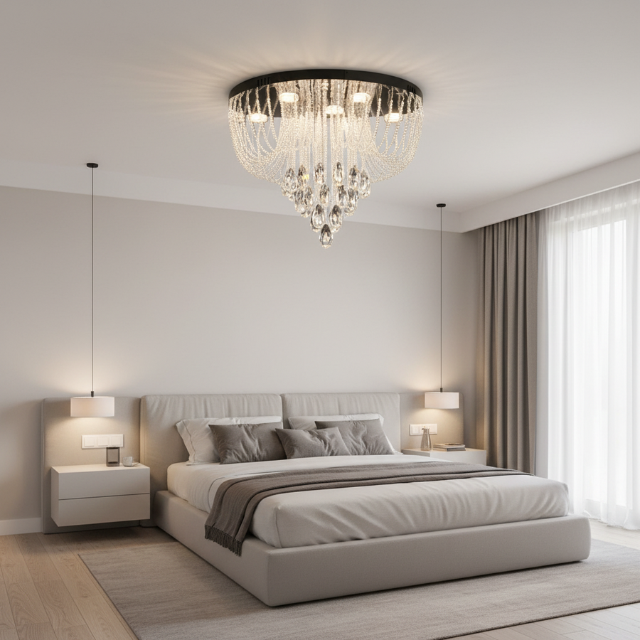 Lustre LED Crystal MAGE Nobile, 22 W, Lumière Chaude/Neutre/Froide, Diamètre 40 cm, Chrome Brillant