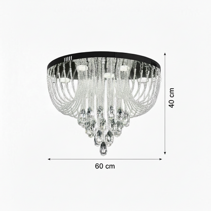 Lustre LED en cristal MAGE Magno, 33 W, lumière chaude/neutre/froide, diamètre 60 cm, chrome brillant