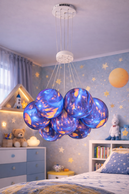 Lustre LED ASTRONAUT avec télécommande, 51W, Lumière Froid/Chaud/Neutre, Blanc Bleu