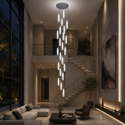 Lustre LED en cristal 82W 3000K4000K6000K Amiri Diamètre 40cm x Hauteur 300cm