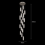 Lustre LED en cristal 82W 3000K4000K6000K Amiri Diamètre 40cm x Hauteur 300cm