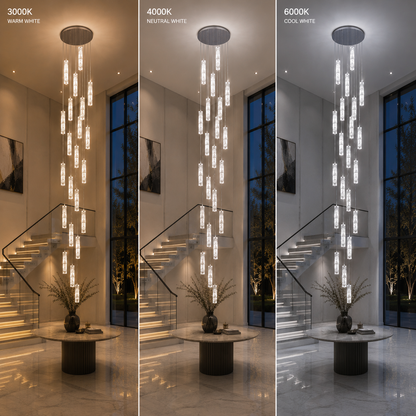 Lustre LED en cristal 82W 3000K4000K6000K Amiri Diamètre 40cm x Hauteur 300cm